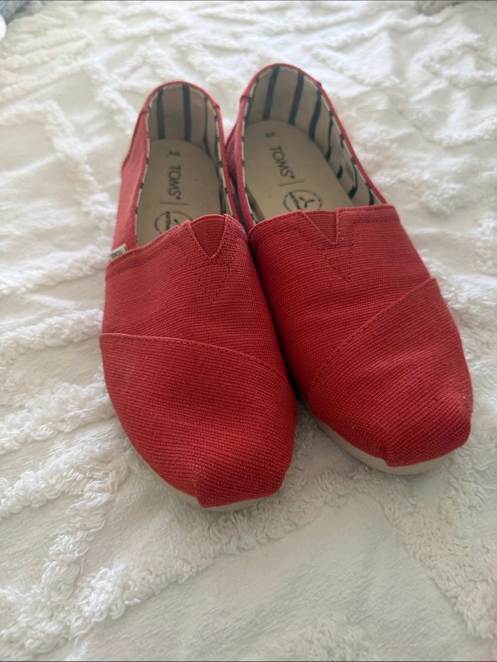 Toms Women’s Canvas Slip-On Flats - Red